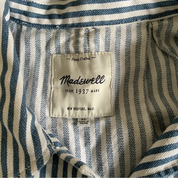 Madewell Shrunken Workwear Jacket in Poppy Stripe - Picture 3 of 8